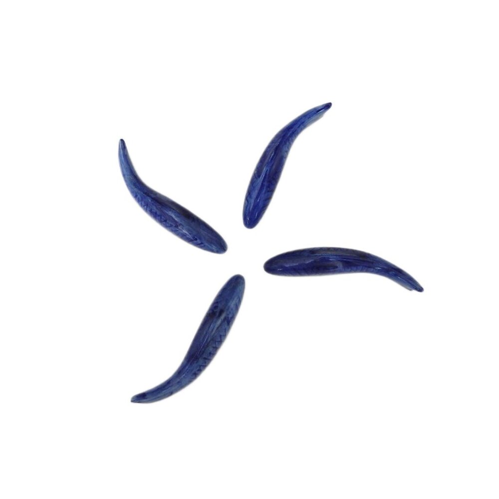 Vintage Ceramic Blue Carp Chopstick Rests Pillows Hashioki (Japan) Set of 4